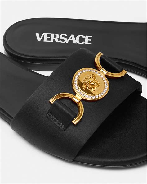 sandale versace jeans|Versace medusa flats sandals women.